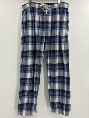 Fat Face Blue and White Plaid Lounge Pants